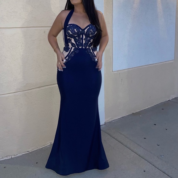 Portia & Scarlett Navy Gown Dress - Picture 4 of 6